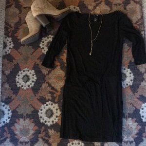 Basic cinch waist 3/4 sleeve dress